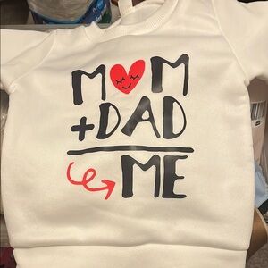 SHEIN White Sweatshirt with Black and Red Print